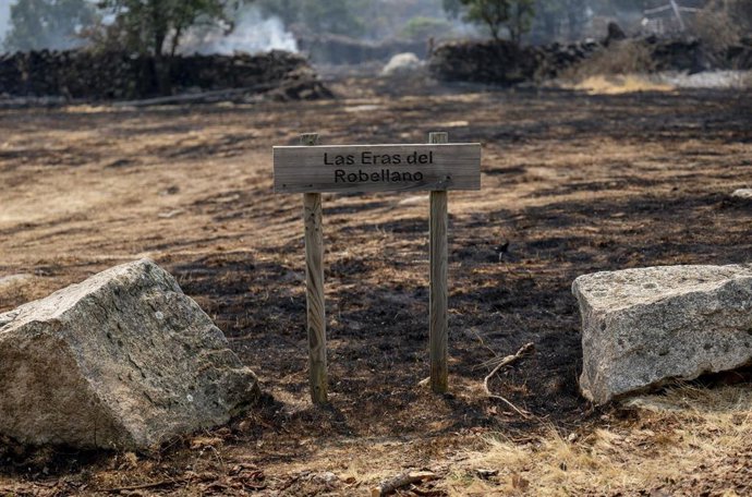 Zonas calcinadas tras el paso del incendio forestal
