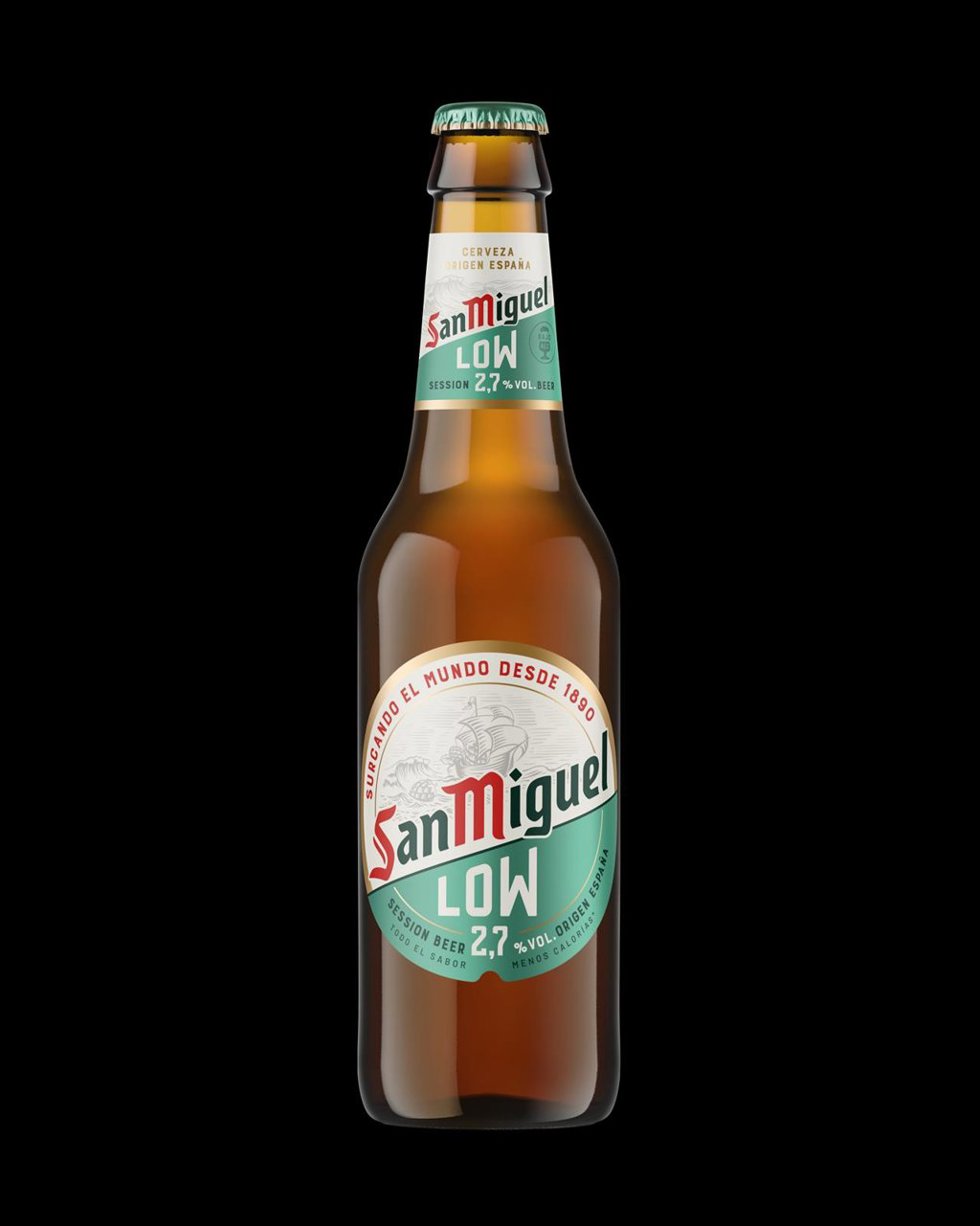 Botella de cerveza San Miguel Low