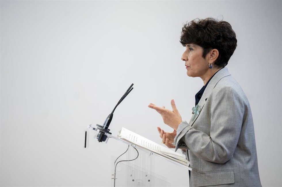 Archivo - La portavoz del PNV en el Congreso, Maribel Vaquero, durante una rueda de prensa en el Congreso de los Diputados, a 28 de abril de 2026, en Madrid 