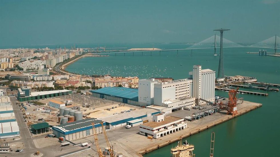 Vista aérea de la Zona Franca de Cádiz.