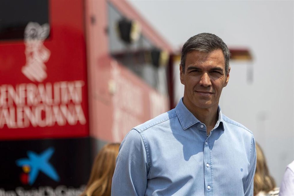 El presidente del Gobierno, Pedro Sánchez, visita el Puesto de Mando Avanzado de Vall d'Uixó, a 27 de julio de 2026, en Vall d'Uixó, Castellón, Comunidad Valenciana (España). Durante su visita, Sánchez ha mantenido un encuentro con los responsables de los