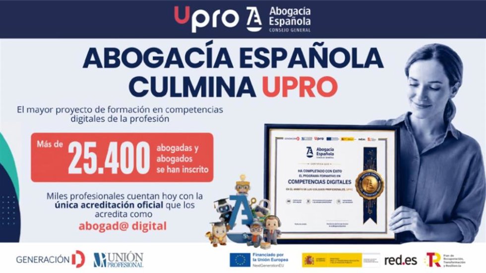 Más de 25.400 abogados terminan el programa Upro, de formación en competencias digitales