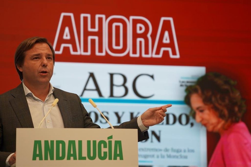 El secretario general del PP-A, Antonio Repullo, este martes, en Sevilla