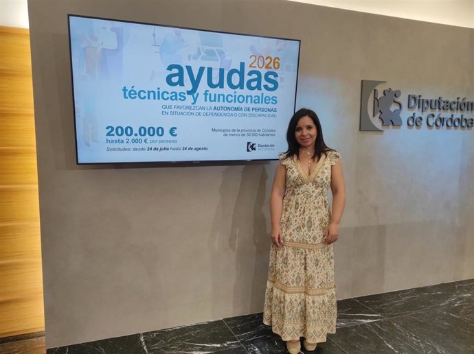 La delegada de Derechos Sociales en la Diputación de Córdoba, Irene Aguilera, en la presentación de las ayudas.