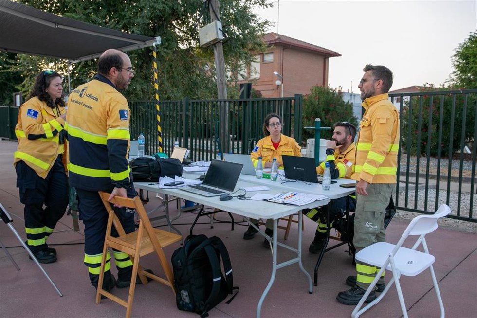 Centro de Control del Puesto Avanzado, en la urbanización El Encinar del Alberche, a 22 de julio de 2026, en Villa del Prado, Madrid (España). 