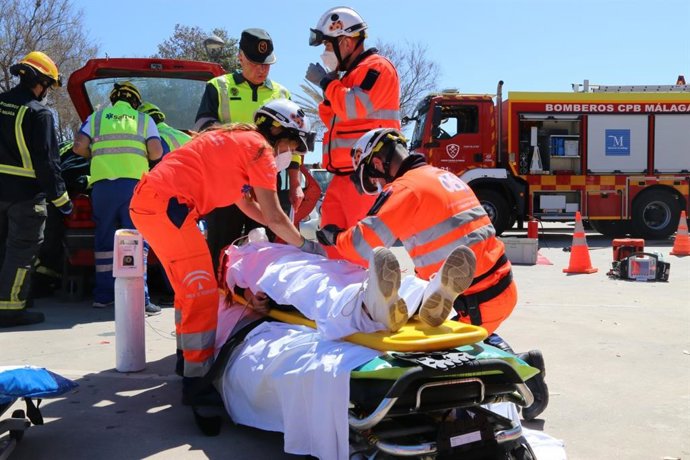 El Centro de Emergencias Sanitarias del 061 en una de sus actuaciones.