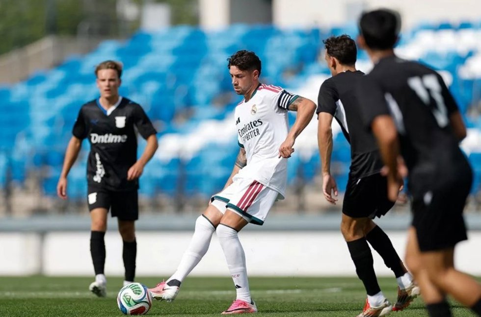 Fede Valverde en el partido de entrenamiento entre el Real Madrid y el Leganés