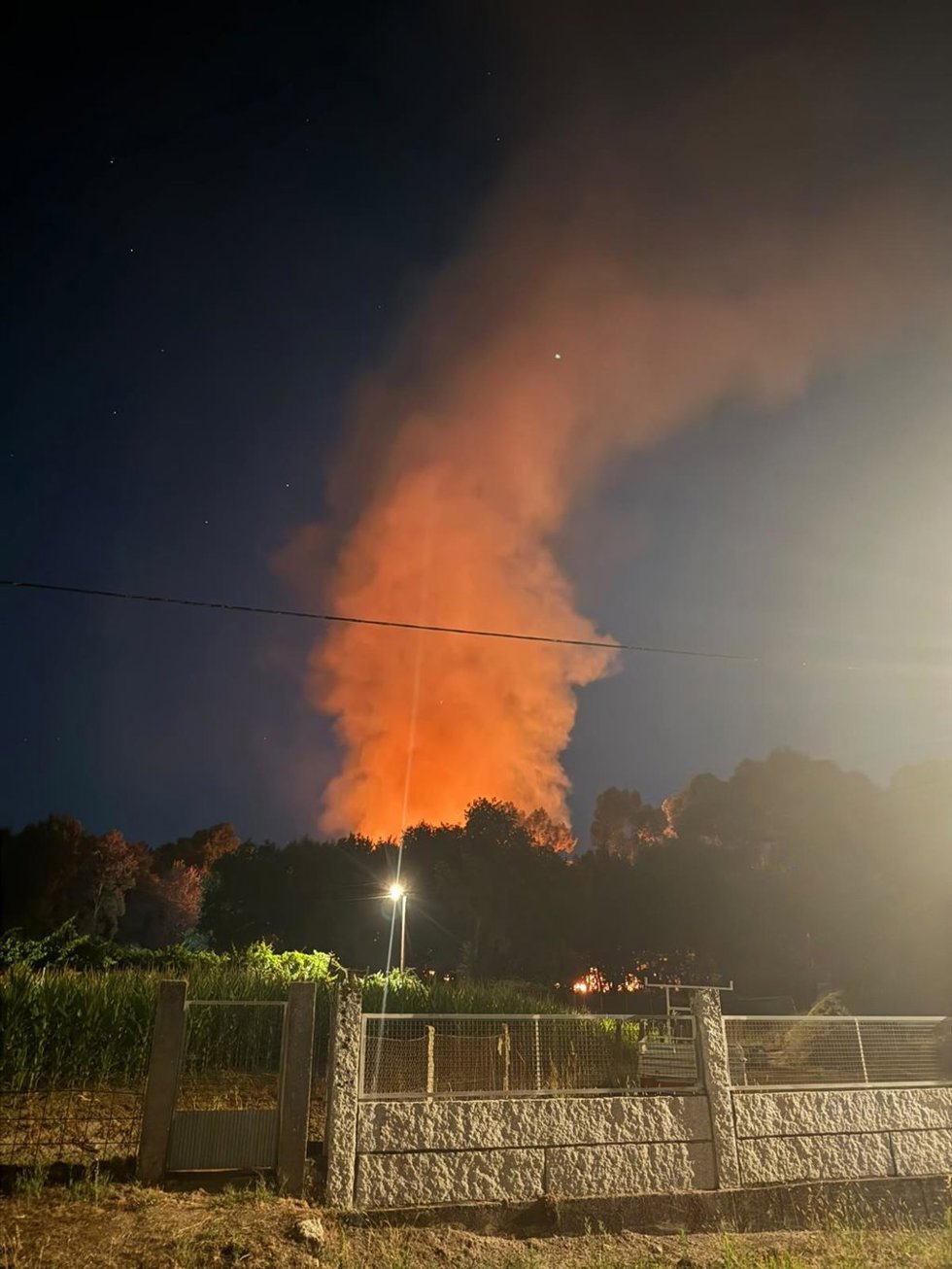 Conato de incendio en el lugar de Salceda, parroquia de Cameixa, en el municipio ourensano de Boborás, a 29 de julio de 2026.