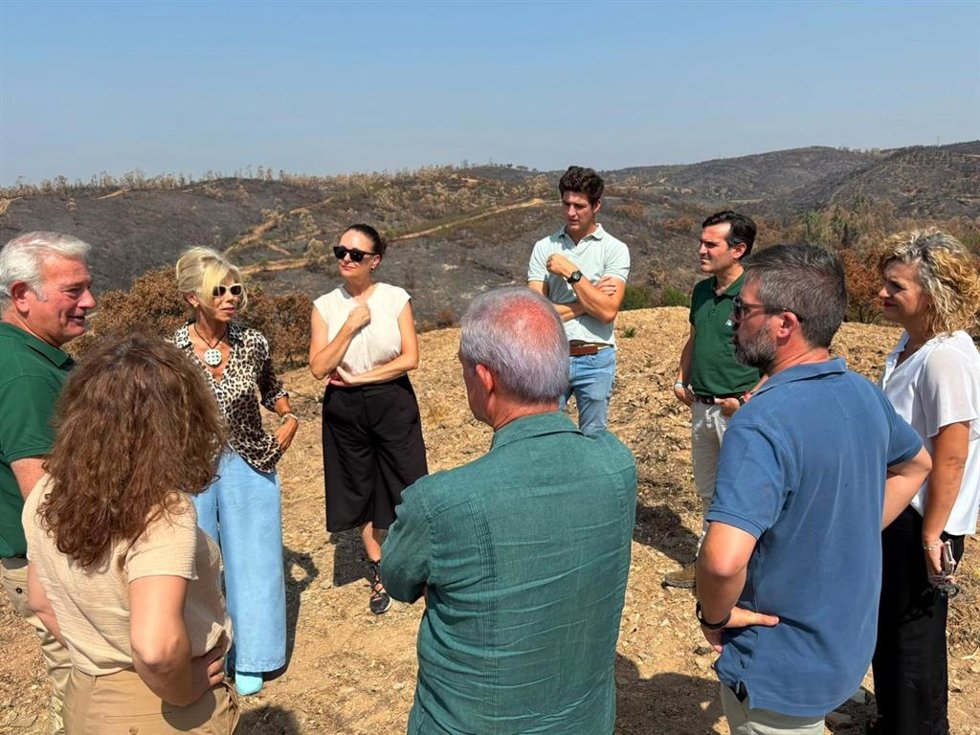 Visita a la zona afectada por el incendio de Villanueva de los Castillejos.