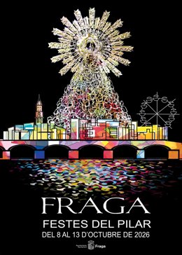 Cartel de las Fiestas del Pilar, que se celebrarán este año en la localidad de Fraga.