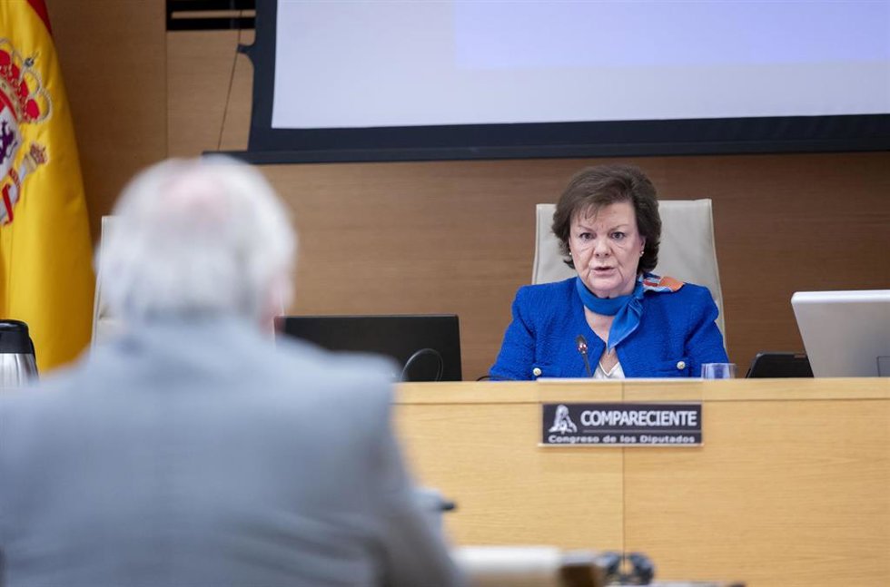 Archivo - La presidenta del Tribunal de Cuentas, Enriqueta Chicano, comparece ante la Comisión Mixta para las Relaciones con el Tribunal de Cuentas, a 28 de abril de 2026, en Madrid (España).