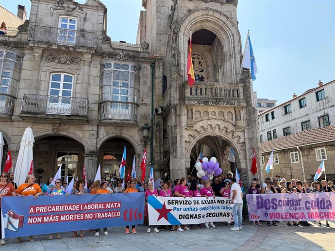 Imagen de la manifestación de este miércoles en O Porriño.