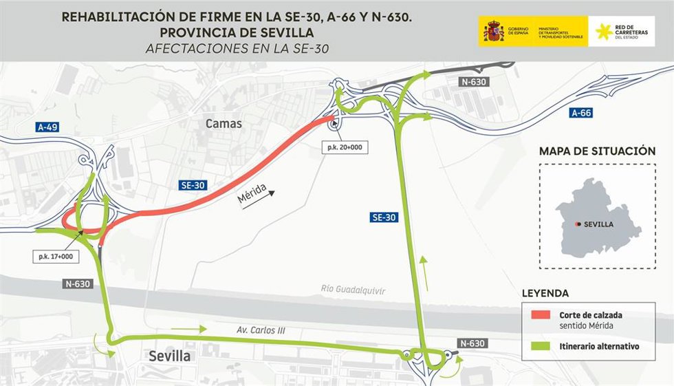 Tramo en el que se ejecutan las obras