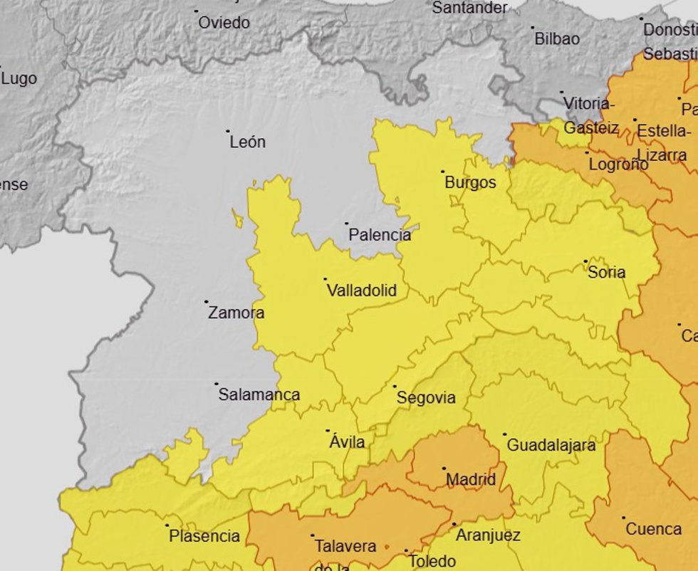 Avisos meteorológicos vigentes en Castilla y León el 30 de julio de 2026.