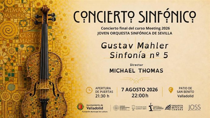 Cartel del concierto de la Joven Orquesta Sinfónica de Sevilla (JOSS), que tendrá lugar el viernes día 7 en el patio de San Benito.