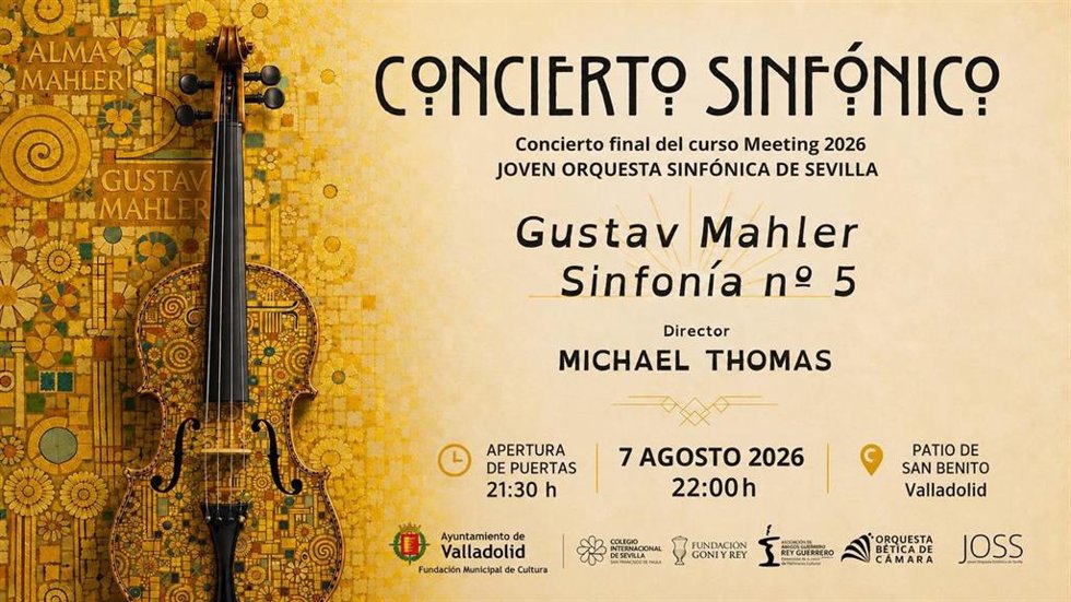 Cartel del concierto de la Joven Orquesta Sinfónica de Sevilla (JOSS), que tendrá lugar el viernes día 7 en el patio de San Benito.