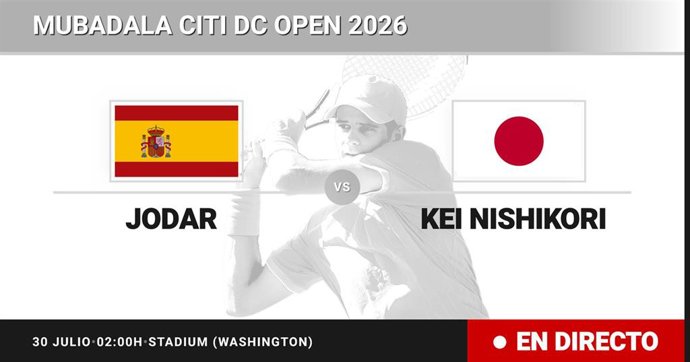 Rafael Jodar - Kei Nishikori: resumen y estadísticas del partido de Octavos de final de Mubadala Citi DC Open