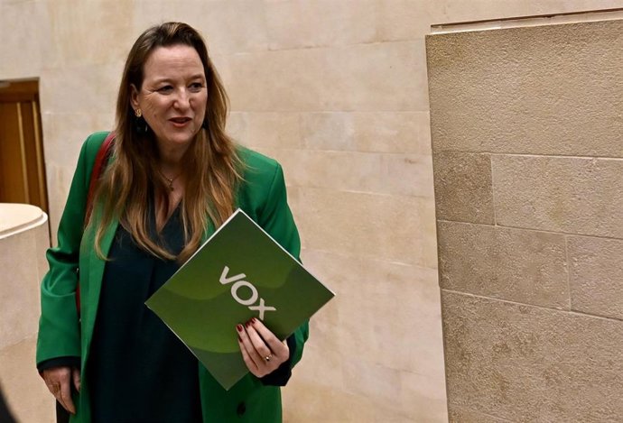Archivo - La portavoz de Vox en el Parlamento durante el pleno de aprobación de los Presupuestos Generales de Cantabria 2026, a 27 de abril de 2026, en Santander, Cantabria (España). 