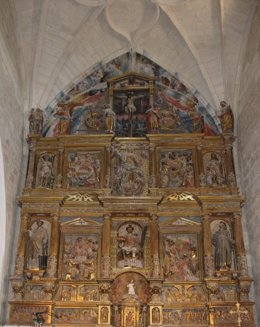 Retablo mayor de la iglesia de San Esteban Protomártir de Mazuela, en la provincia de Burgos