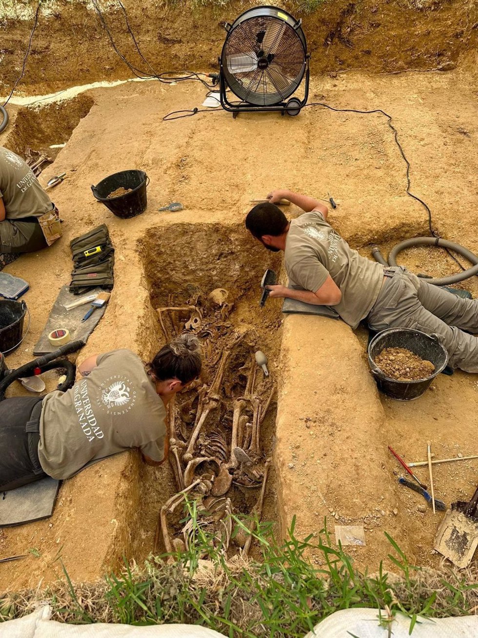 Archivo - Trabajos en fosas del Cementerio de la Soledad en Huelva.
