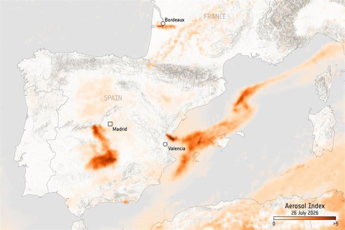 Los incendios forestales en España y Francia generan aerosoles detectados desde el espacio