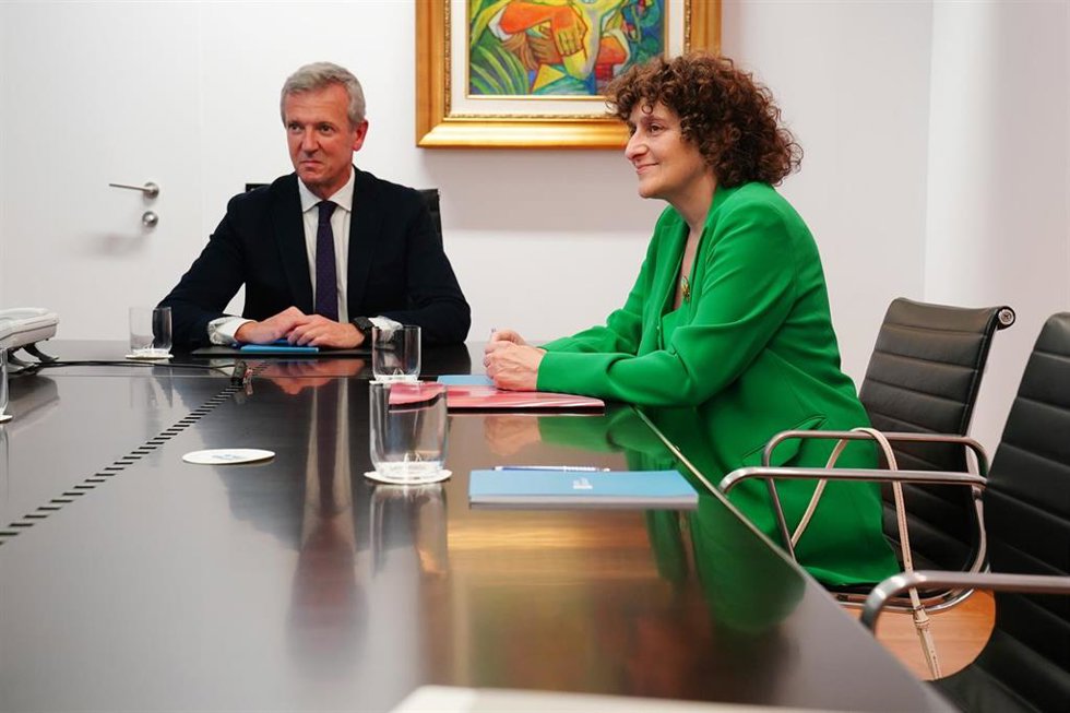 Archivo - El presidente de la Xunta de Galicia, Alfonso Rueda, se reúne con la alcaldesa de Santiago de Compostela, Goretti Sanmartín, a 2 de octubre de 2023.