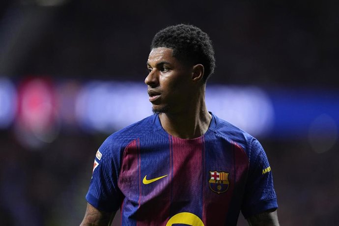 Archivo - El futbolista inglés Marcus Rashford en el partido Atlético de Madrid - Barcelona de LaLiga EA Sports.