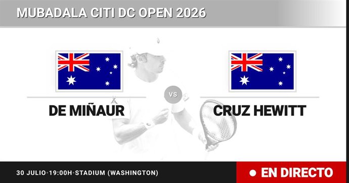 Alex de Minaur - Cruz Hewitt: resumen y estadísticas del partido de Octavos de final de Mubadala Citi DC Open
