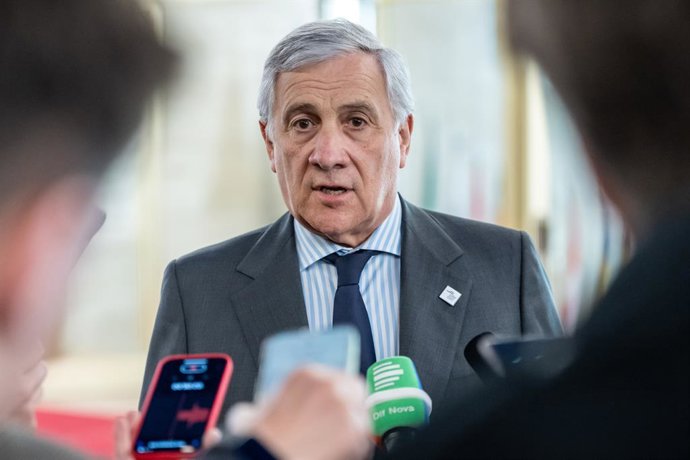 Archivo - Arquivo - 15 de abril de 2026, Berlim: Antonio Tajani, ministro das Relações Exteriores da Itália, faz uma declaração na Conferência Internacional sobre o Sudão, realizada no Ministério Federal das Relações Exteriores, em Berlim. A conferência e