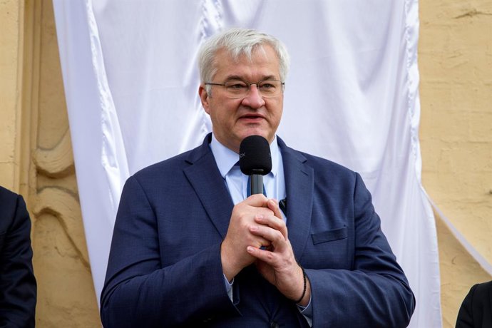 July 10, 2026, Kyiv, Ukraine: Minister of Foreign Affairs of Ukraine Andrii Sybiha delivers a speech during a ceremony to unveil a commemorative plaque on the facade of the building that housed the first Swiss Consulate at 42/5 Yevhena Chykalenka Street, 
