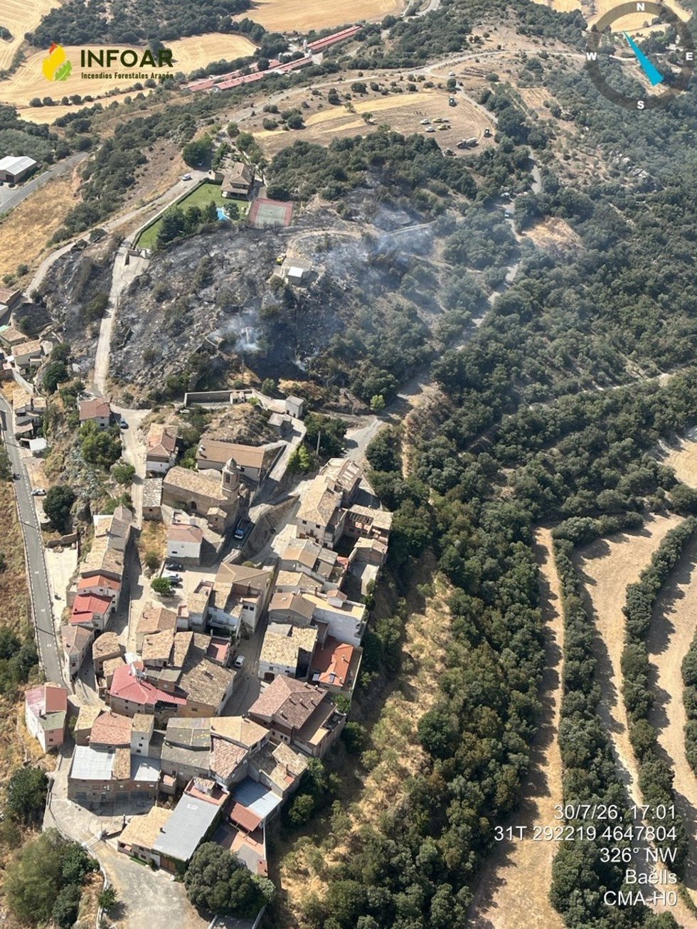 Vista aérea de Nachá, en el término municipal de Baélls .