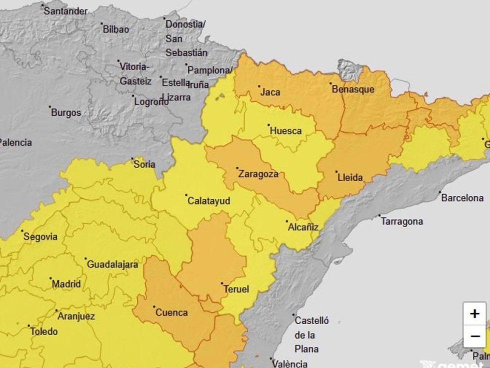 Avisos por temperaturas máximas, viernes 31 de julio en Aragón.