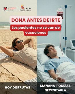 Gráfico difundido por Dona Sangre para pedir donaciones antes de las vacaciones
