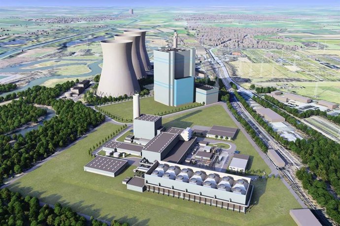 Archivo - Planta de ciclo combinado de gas (CCGT) compatible con hidrógeno, de unos 850 megavatios (MW), en el emplazamiento de Voerde (Alemania).