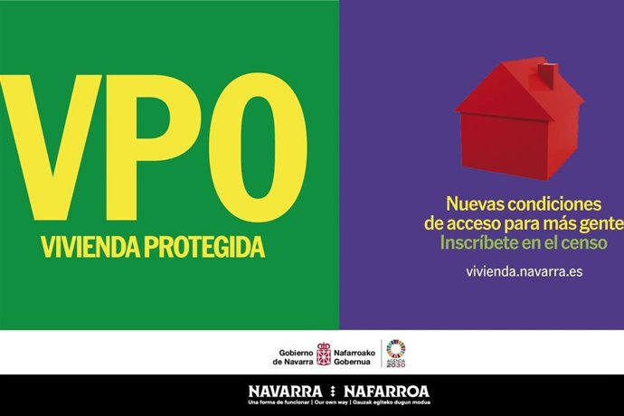 Cartel de la campaña de comunicación con las novedades en el Censo de vivienda protegida.