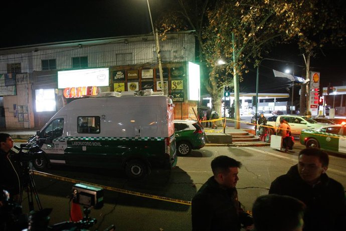 Santiago, 30 de julio de 2026.  Un estudiante de origen venezolano fue asesinado por un companero del Liceo Santiago de Compostela de San Bernardo durante una pelea en cercanias del colegio en calle Pinto con Freire  Diego Martin/Aton Chile