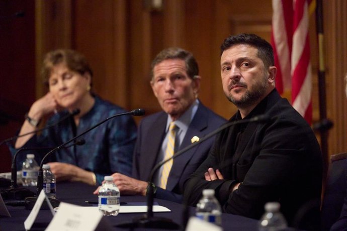 El presidente ucraniano, Volodimir Zelenski, durante su reciente viaje a EEUU.