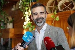 Archivo - El consejero de Agricultura, Pesca, Agua y Desarrollo Rural de la Junta de Andalucía, Ramón Fernández-Pacheco, atiende a los medios en una imagen de archivo.