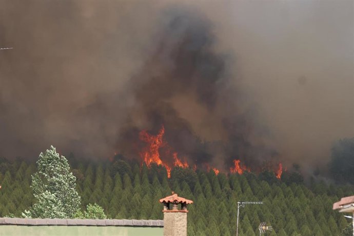 Vista del incendio