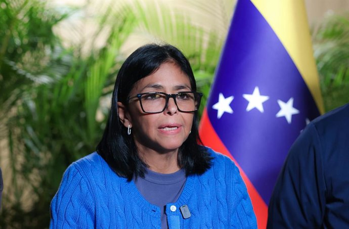 Archivo - Arquivo - A presidente interina da Venezuela, Delcy Rodríguez.