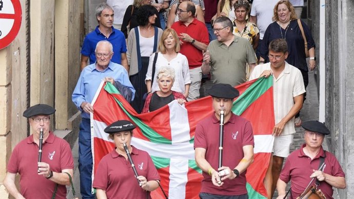 La presidente del GBB, Euge Arrizabalaga, en un acto del PNV en Mutriku (Gipuzkoa)