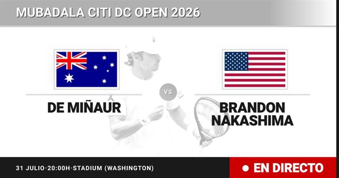Alex de Minaur - Brandon Nakashima: resumen y estadísticas del partido de Cuartos de final de Mubadala Citi DC Open