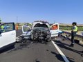 Cinco heridos tras la colisión frontal entre un turismo y una furgoneta en la N-232, en Ausejo