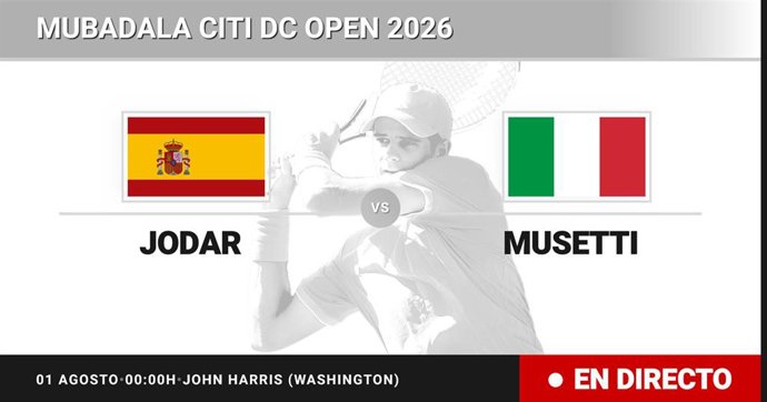 Rafael Jodar - Lorenzo Musetti: resumen y estadísticas del partido de Cuartos de final de Mubadala Citi DC Open