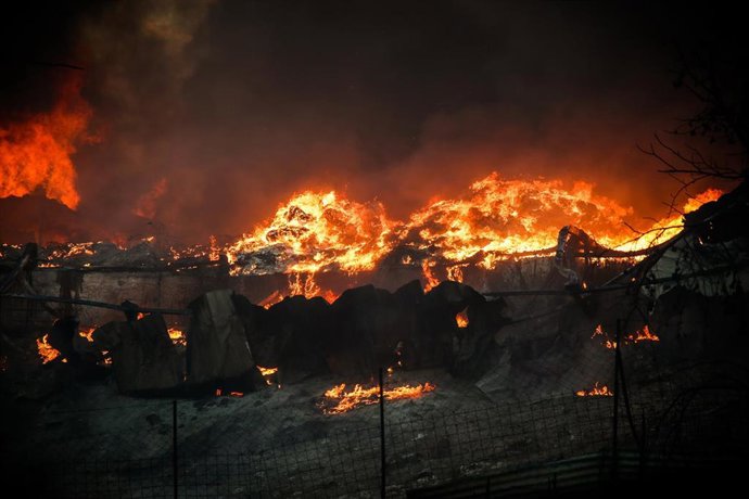 Incendio en Tesalónica, en el norte de Grecia.