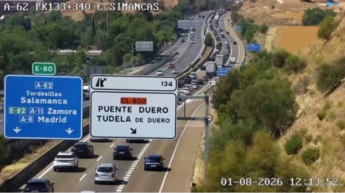 Dos accidentes en la A-62 en Arroyo y Simancas dejan dos heridos y retenciones a su paso por Valladolid