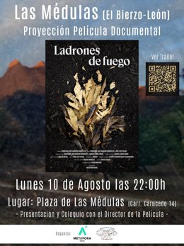 La Asociación de Vecinos 'Las Médulas' proyectará un documental el 10 de agosto a las 22.00 horas en la plaza de Las Médulas para recordar el incendio de 2025