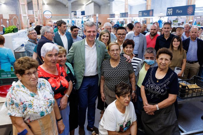 El presidente de la Xunta, Alfonso Rueda, en Mercatea