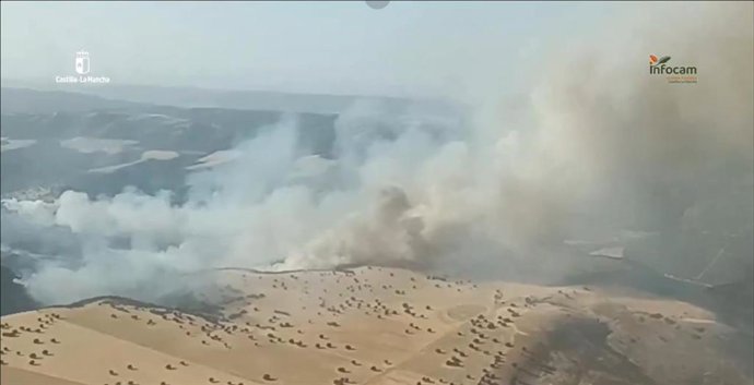 Incendio forestal en Puebla de Don Rodrigo.