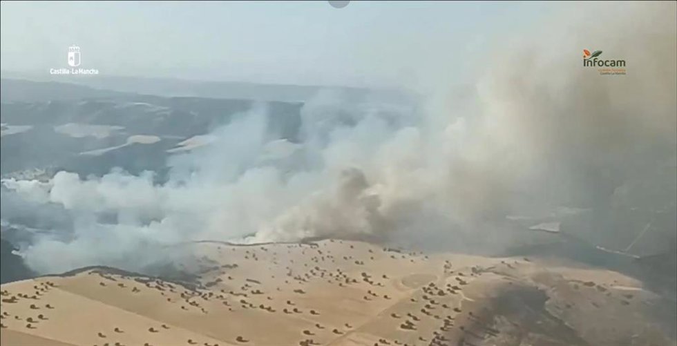 Incendio forestal en Puebla de Don Rodrigo.